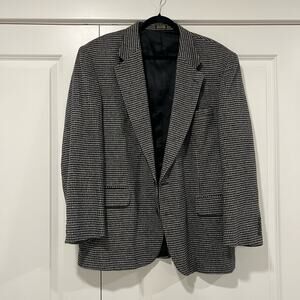 Stafford Men's Sports Jacket Black White‎ Tweed Wool Camel Size 43R